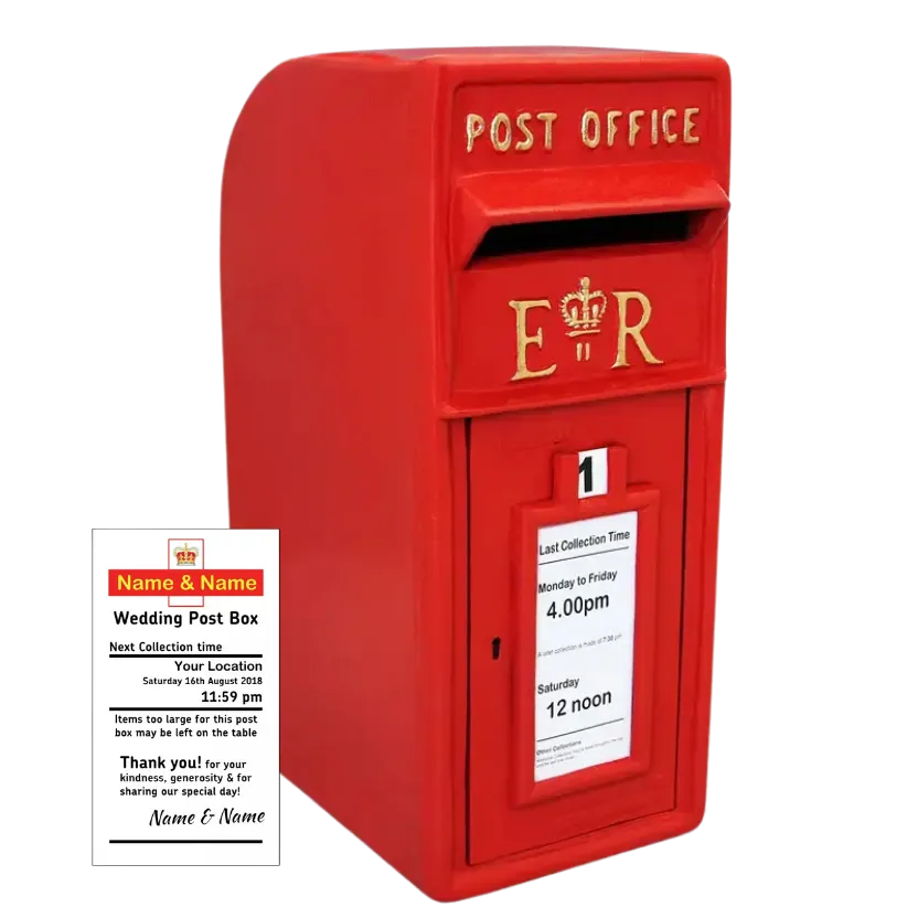 red royal mail post code with personalised insert